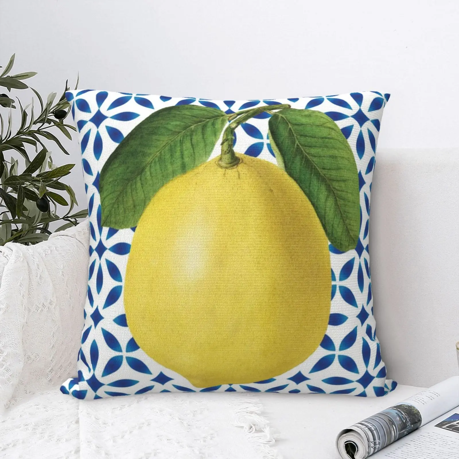 

Mediterranean Lemon 1 Pillow Case Modern With Zipper Pillow Case With Zip For Sofa Case On The Pillow Anime Pillow For Bedroom