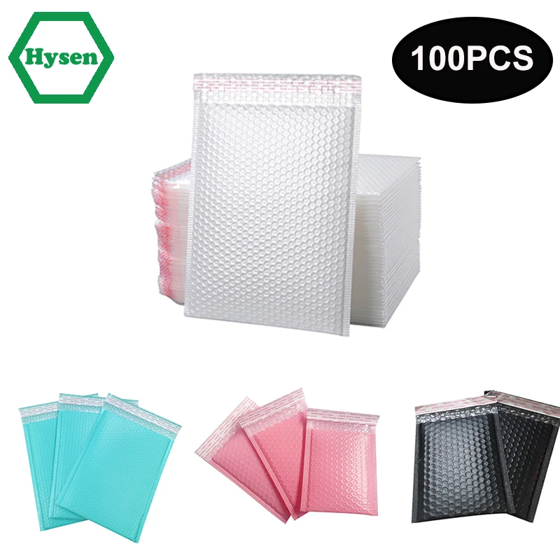 Hysen Pink Bubble Mailer 100Pcs Delivery Package Packaging Shipping Bags for Business Bubble Padded Envelopes for Mail Gift Bags