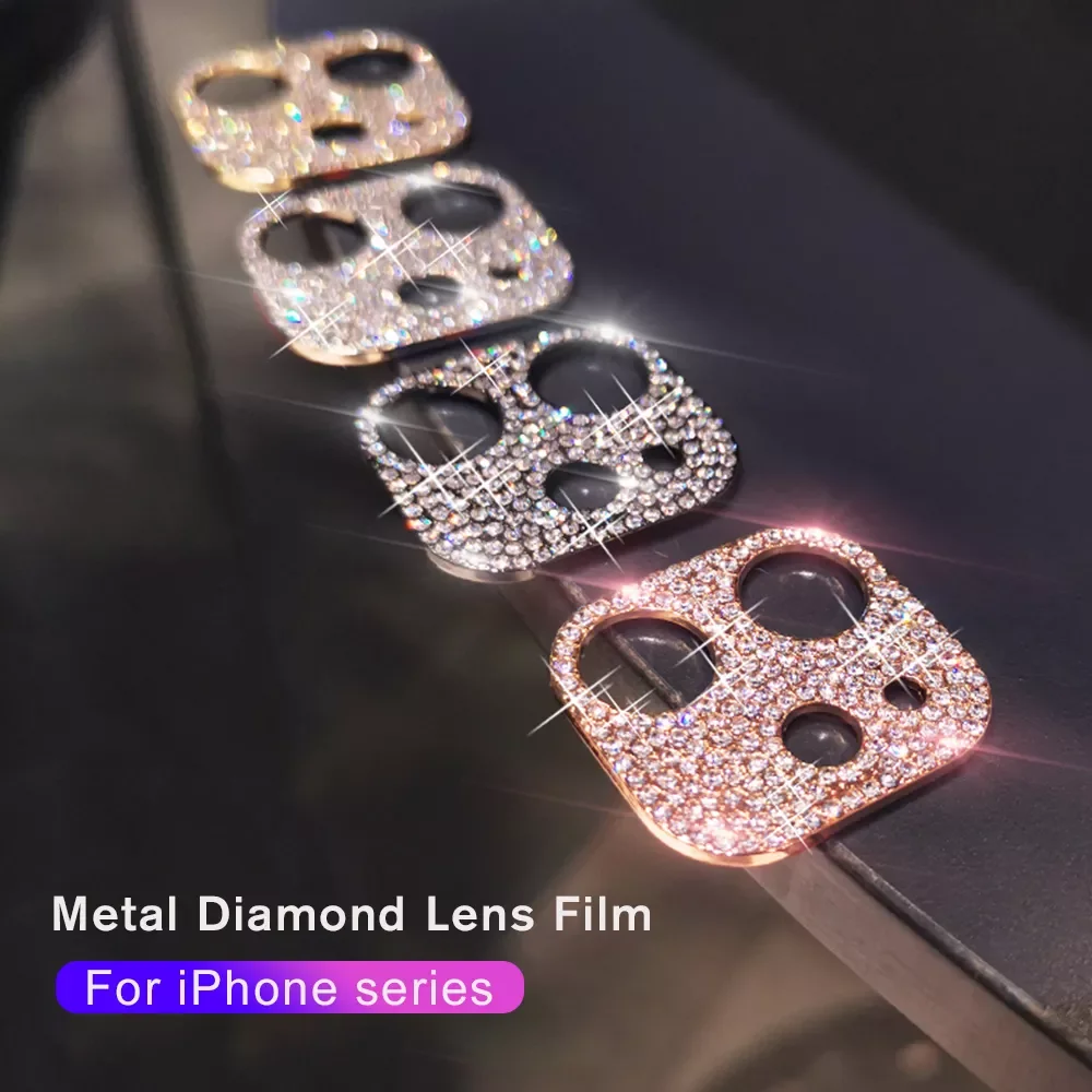 

Diamond Metal Ring Case On For Iphone 12 11 Pro Max Rear Camera Lens Protectors Cover For Iphone12 mini 12pro Max Protective Cap