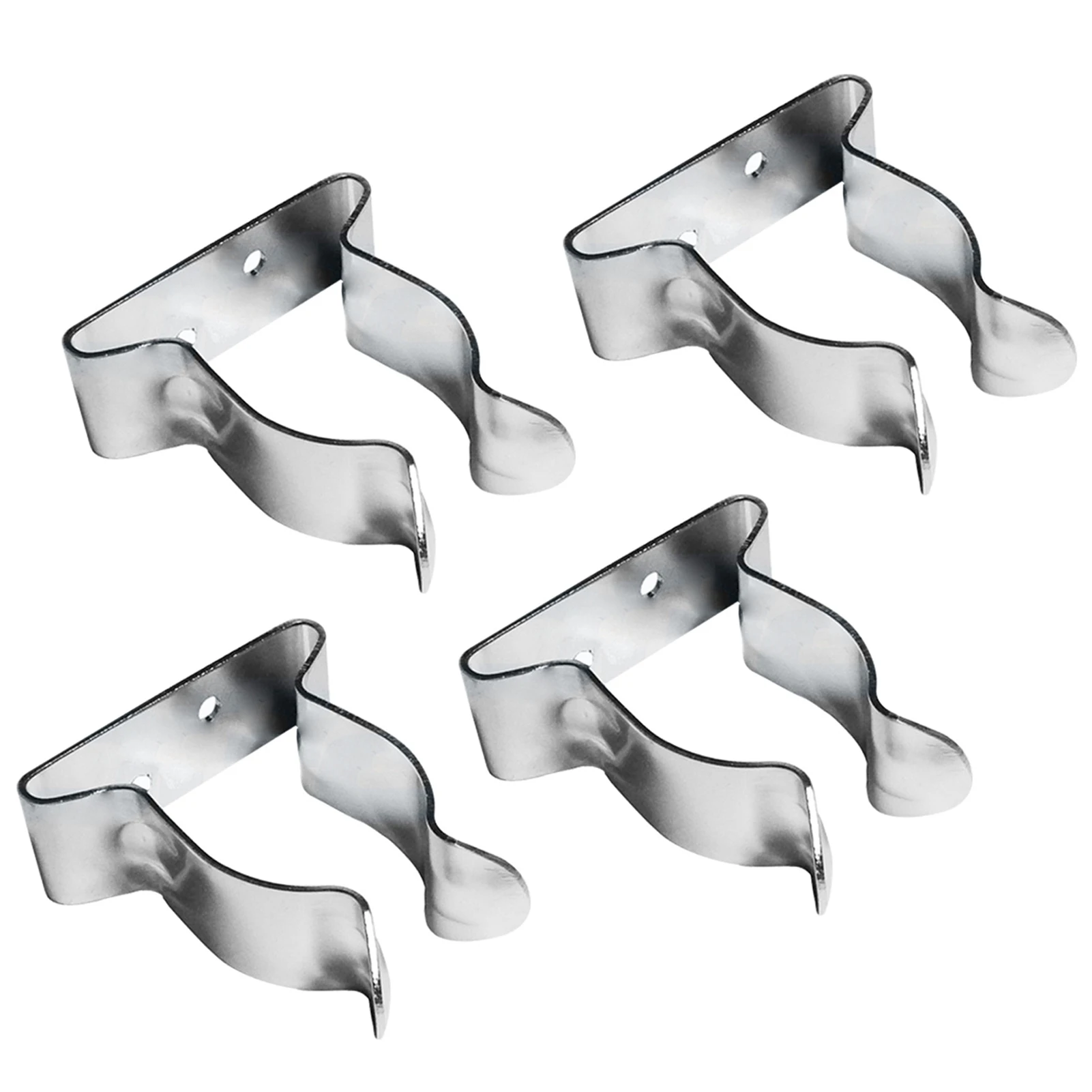

4pcs Hook Holder Clip Marine Fishing Bracket Camper Accessories Yachts Spring Clamp Canoe Silver Stainless Steel Boat Oar