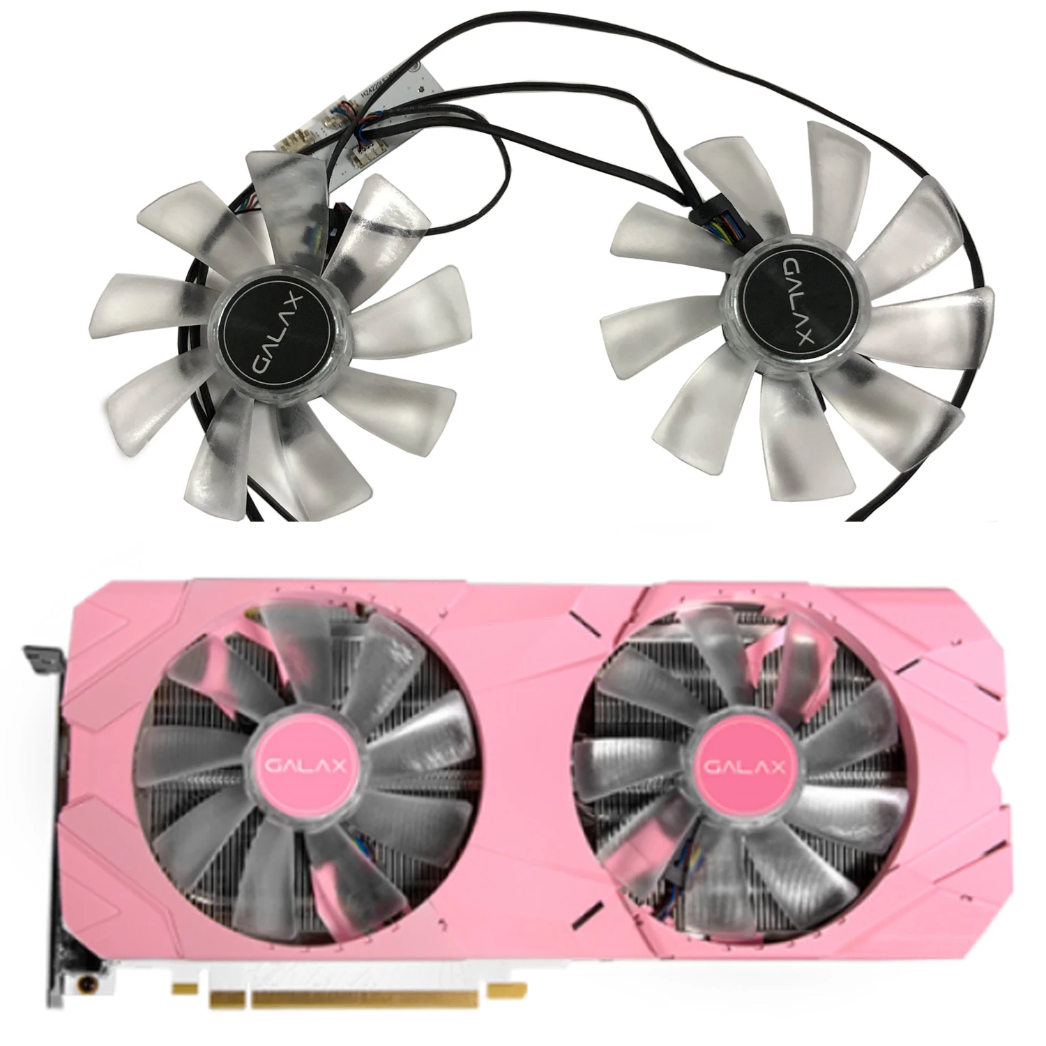 Фото Вентилятор видеокарты охладителя GPU 2 шт./компл. для KFA2 RTX 2070 2080 Super EX (1-Click OC) графического VGA охлаждения в качестве замены №5