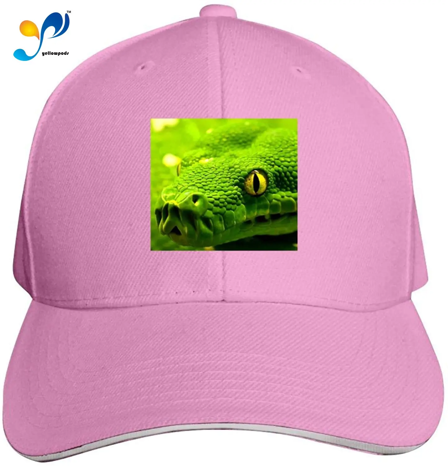 

Funny Plain Hat Green Snake Face Classic Arc Dome Sandwich Sports Hat