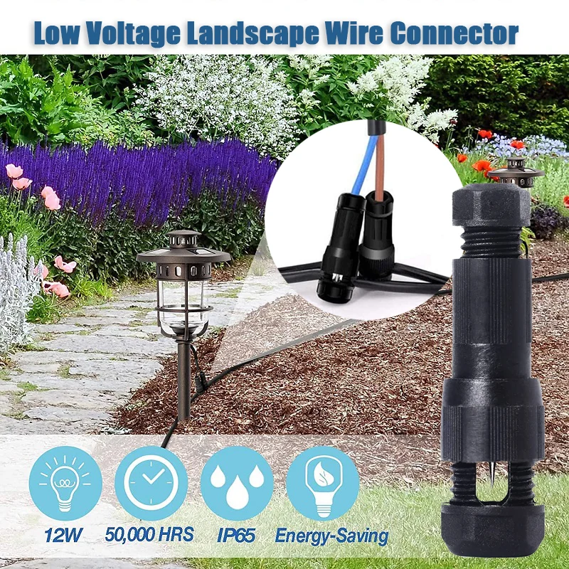 

10 шт. низковольтный соединитель для ландшафтного провода, простой в установке, соединитель для ландшафтного освещения, 12/14/16/18 штук