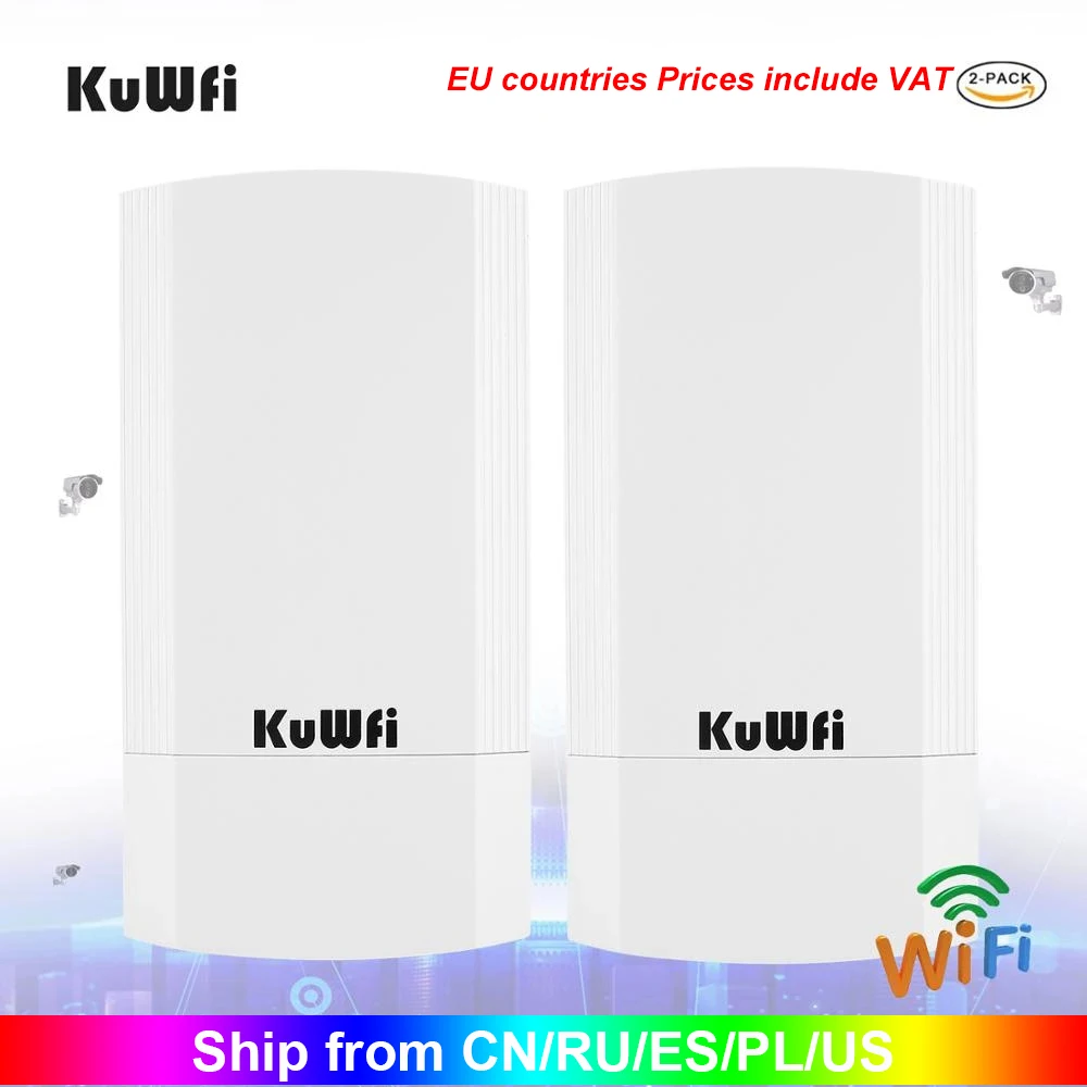 

Беспроводной мостовой маршрутизатор KuWFi Маршрутизатор CPE 900 Мбит / с 5,8G Беспроводной ретранслятор 1 км и мост Точка-точка внутри и вне помещен...