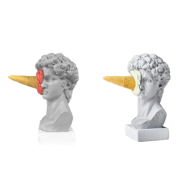 

1 PCS Ice Cream David Figurine Home Decor Sculpture Office Bookshelf Desktop Art Decoration B