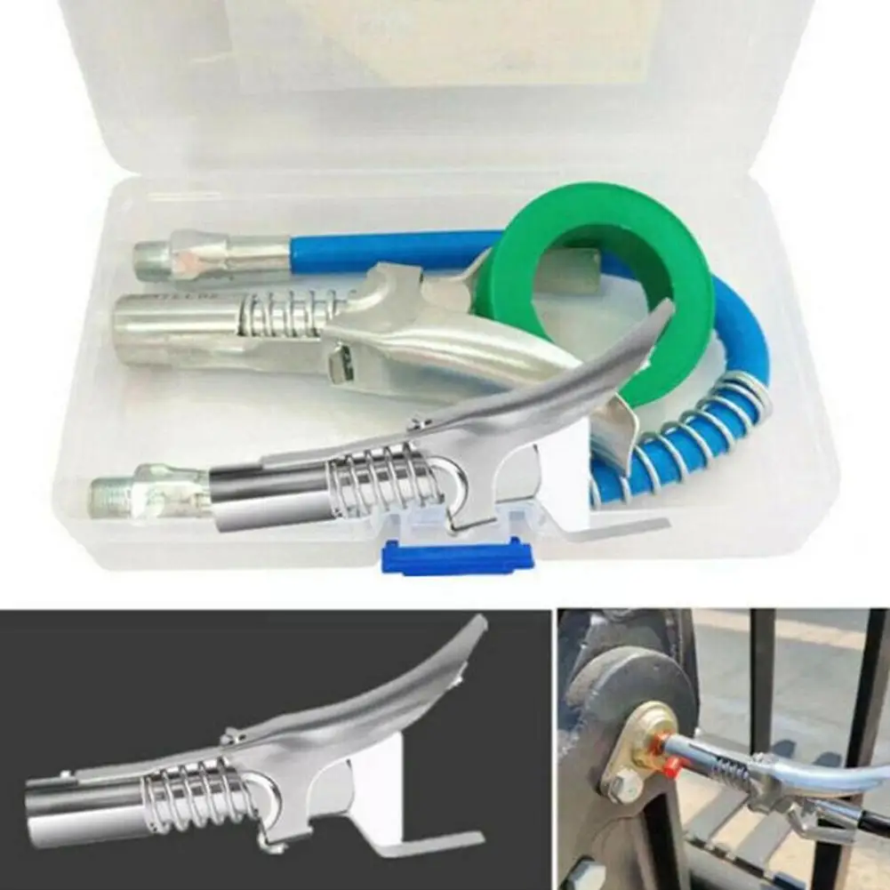 

Grease Gun Adapter Hose Kit Gun Lock Grease Coupler 1/8” End Quick On Lock Release NPT SAE Coupling K4E7