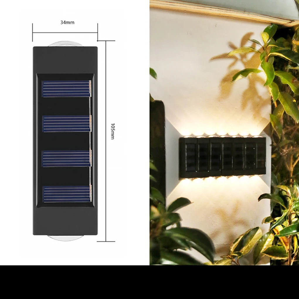 

Solar Lights Waterproof Wall Lamp Outdoors Walkway Lights Warm Light