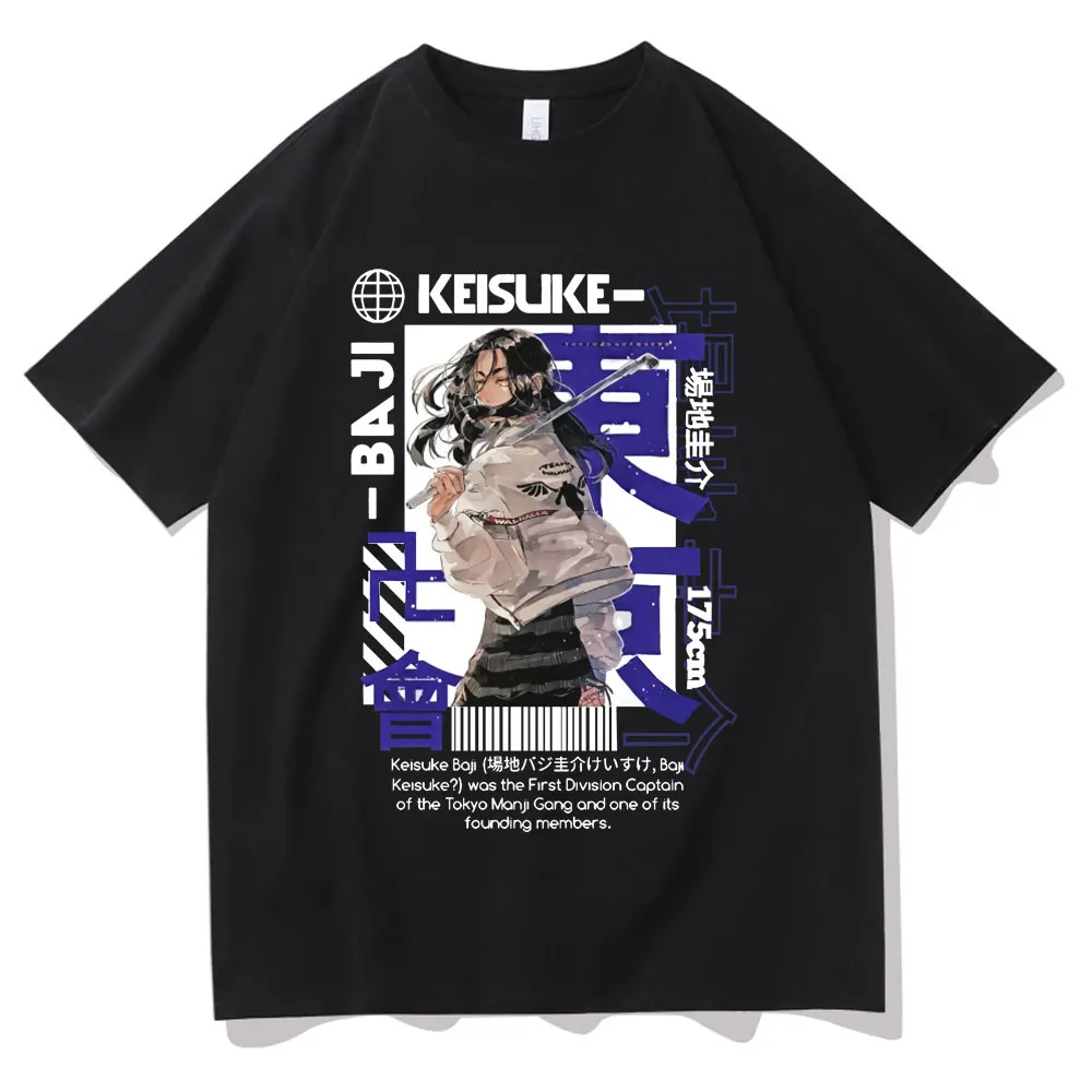 

Japan Anime Tokyo Revengers Baji Keisuke Graphic Printed T-shirts Men Women Loose Hip Hop Tees Unisex Teen Manga Style Tshirt