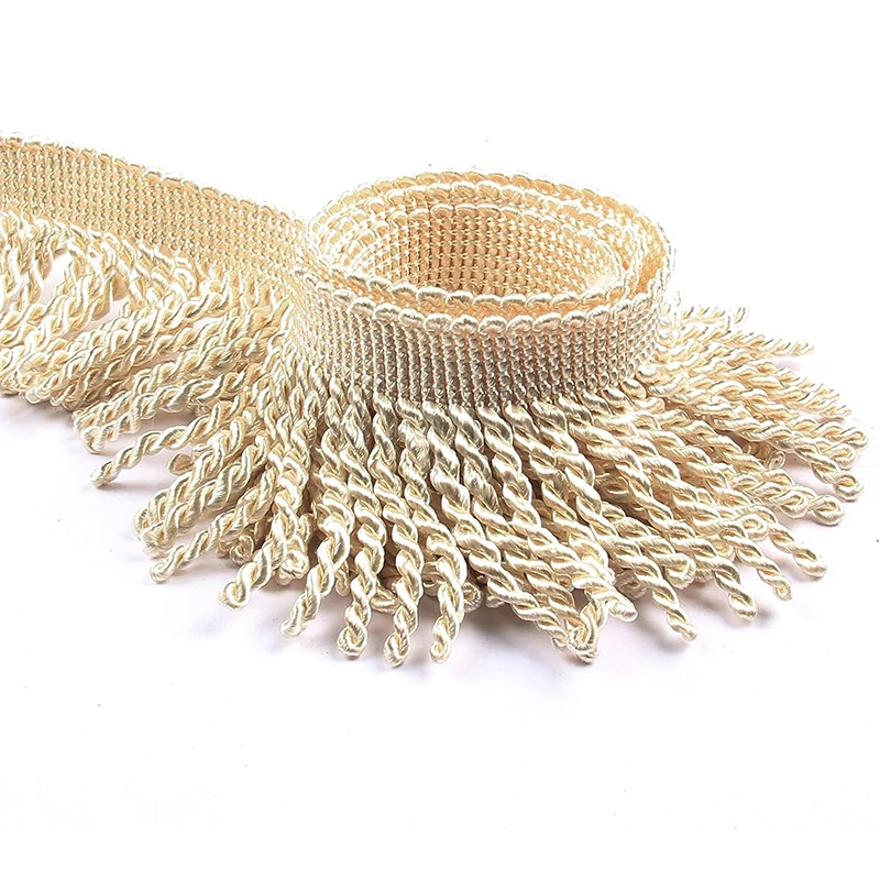 5 ярдов/10 ярдов белая кружевная ткань бахрома отделка 2 дюйма шитье сделай сам