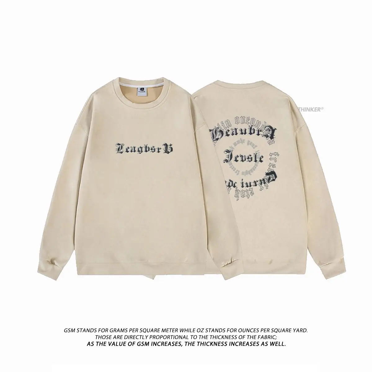 

retro gothic letter Graphic sweatshirts Men loose imitate Suede tops Autumn new Hoodies casual Oversized male Pullovers 2023