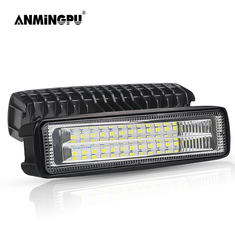 

ANMINGPU 2x 6" 12V 24V Spotlight Flood LED Work Light Bar for Offroad 4x4 Truck Lada Niva Atv Boat UTV LED Fog Lights for Cars