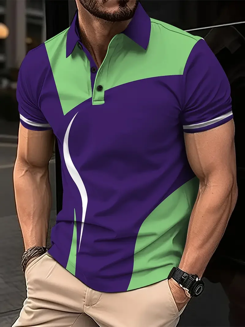Новая тенденция модная мужская рубашка поло на пуговицах летняя комфортная