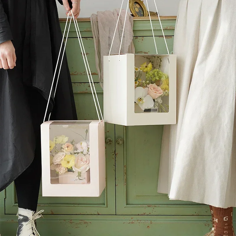 5 шт. прозрачная сумка для переноски с окном розовая элитная фестивальная