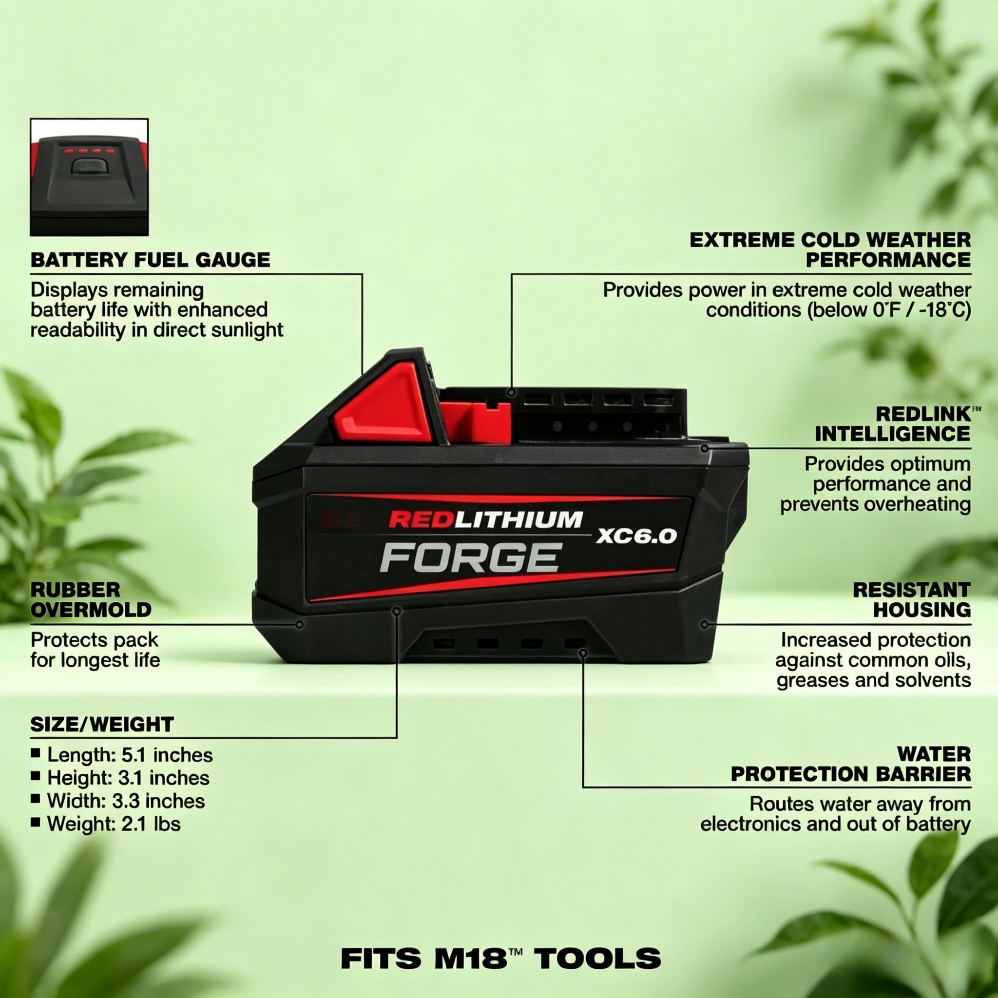 Фото Аккумуляторный заклепочник Milwaukee M18 FORGE XC6.0 XC8.0 (48-11-1861, 48-11-1881) REDLINK Safety Fit для металлообработки №3