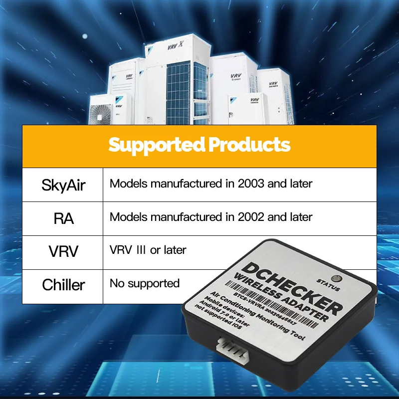 Фото Bluetooth-сервис d Checker для системы Daikin VRV Skyair RA, диагностические инструменты, Skygeek, металлическая проблема, съемка 999172T 999187T №2
