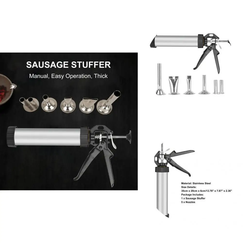 

Durable 1 Set Reliable Smooth Surface Sausage Maker Wear-resistant Sausage Stuffer Portable for Household