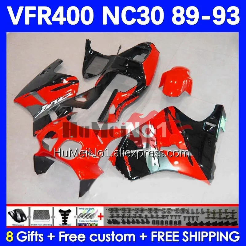 

VFR400R For HONDA VFR400 RVF VFR 400 R 400R NC30 89 90 91 92 93 151No.127 RVF400R 1989 1990 1991 1992 1993 Fairings red glossy