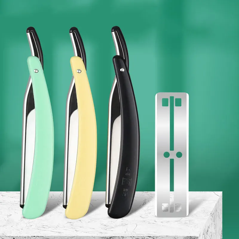 Straight Edge Stainless Steel Sharp Barber Razor Eyebrow Tri
