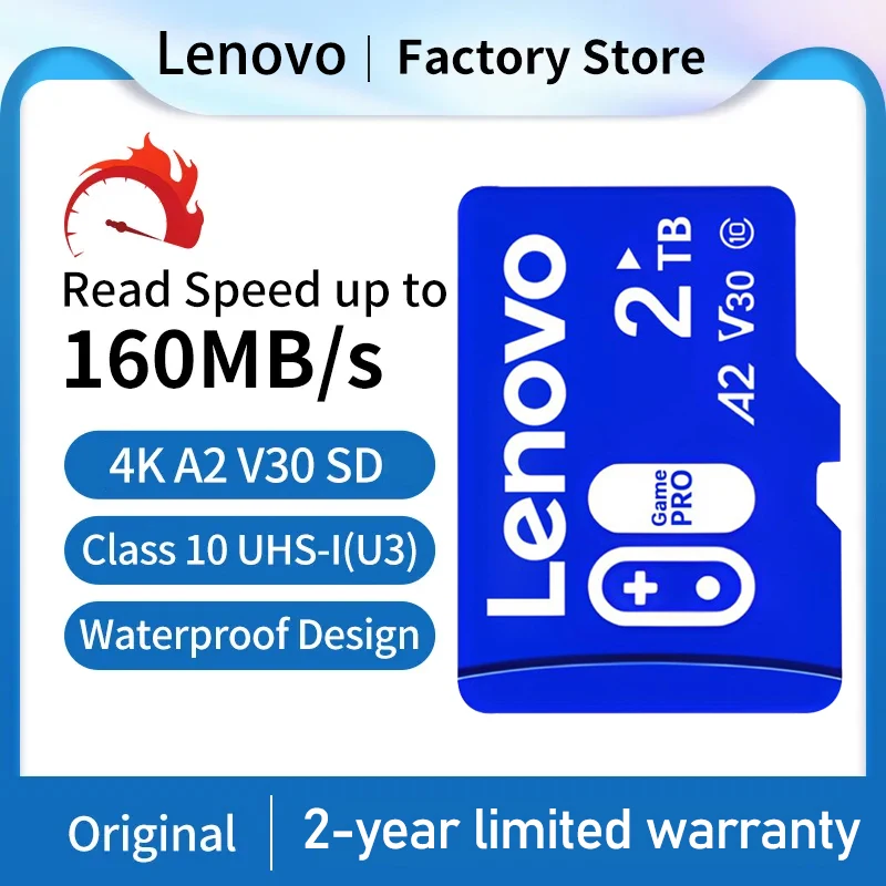 

Lenovo Flash Memory Card 2TB 1TB 512GB 256GB Tarjeta SD Para Cámara De Vigilancia 128GB A2 SD Card Waterproof Cartao De Memoria