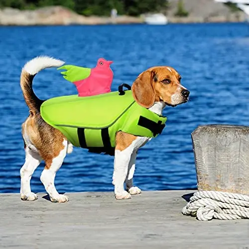 

Dog Life Jacket Vests for Swimming Adjustable Swimsuit Puppy Pet Life Preserver Vest with Reflective Stripes and Rescue Handle