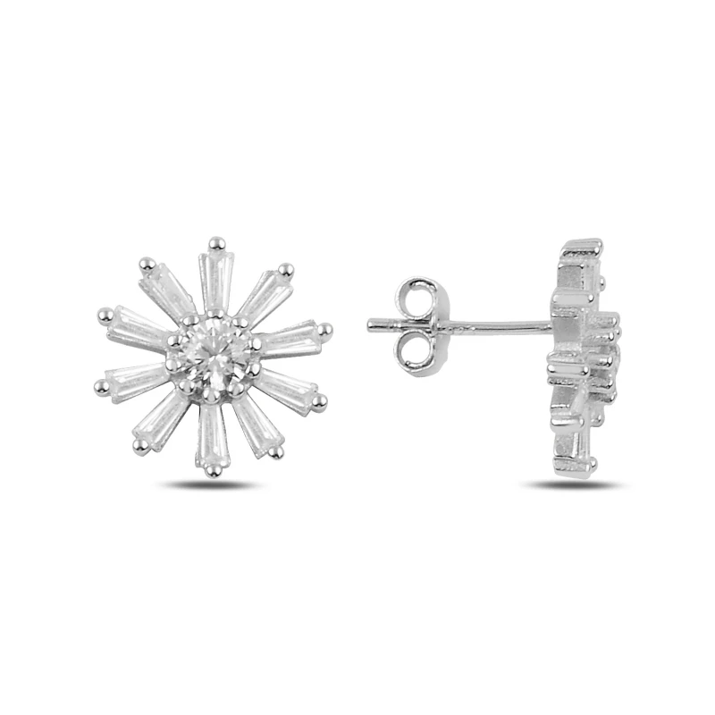 

Silver 925 Sterling Baget Zircon Stone Earrings