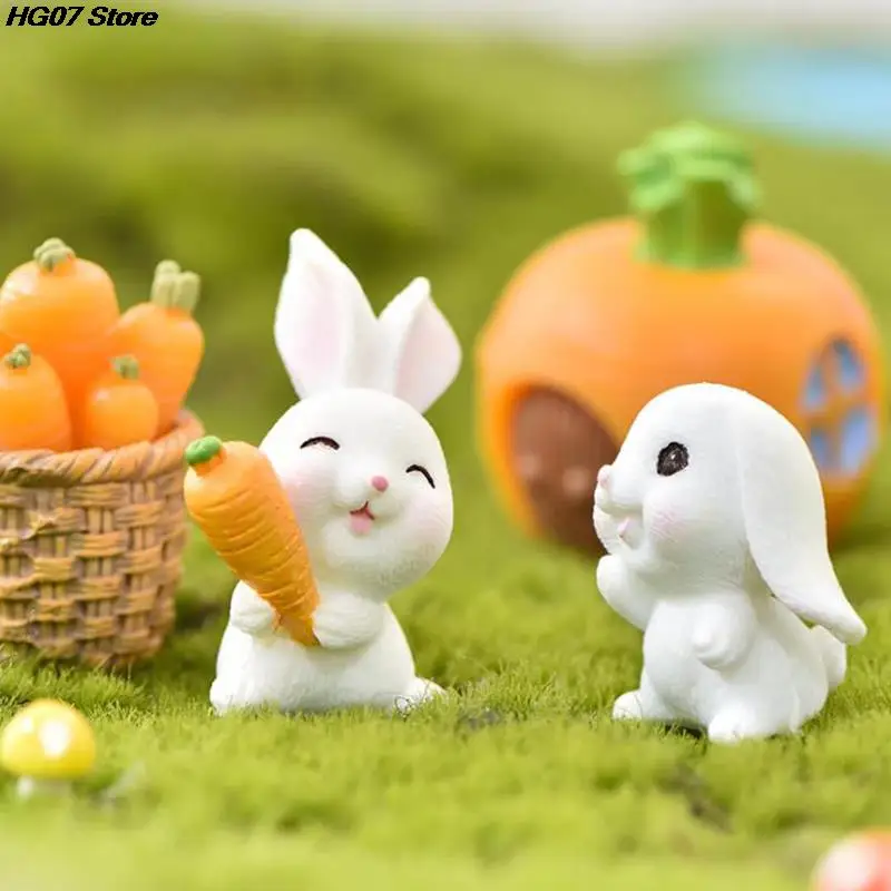 

Мини-украшения, кролик, милая мультяшная скульптура в виде моркови, декоративное украшение, миниатюрное украшение для рабочего стола, декор...