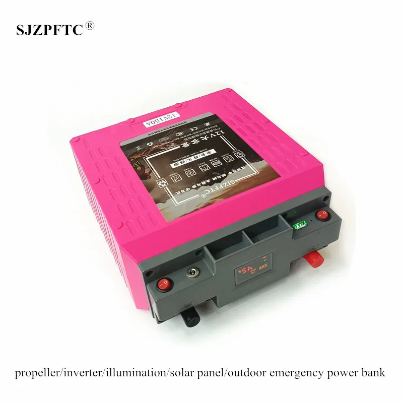SJZPFTC® High Drain 12V 150AH Lithium Polymer Li Battery for Propeller,Inverter,Solar Panel System, Illumination Power Source