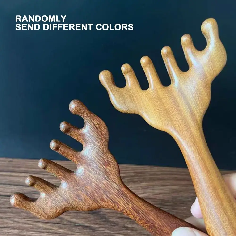 Цвет случайный массаж скребковая расческа сандаловое дерево широкие зубцы