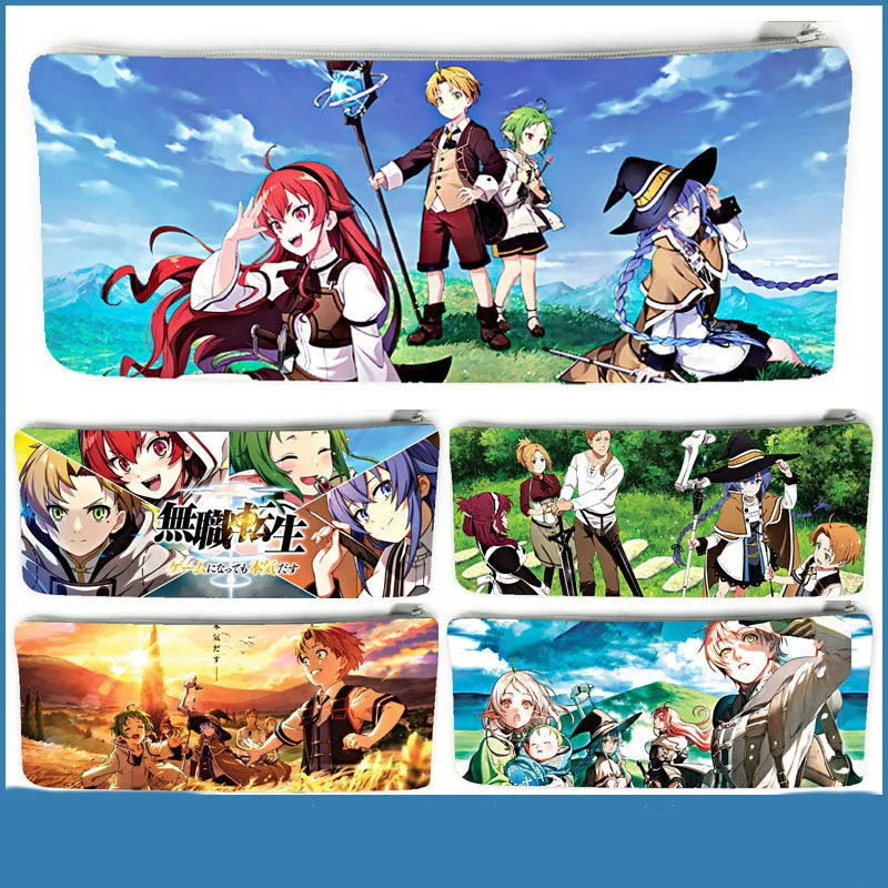 

Mushoku Tensei: Jobless Reincarnation Pencil Bag Anime Pencil Cases Stationery Pencil Pouch Student PU Pencil Case for School