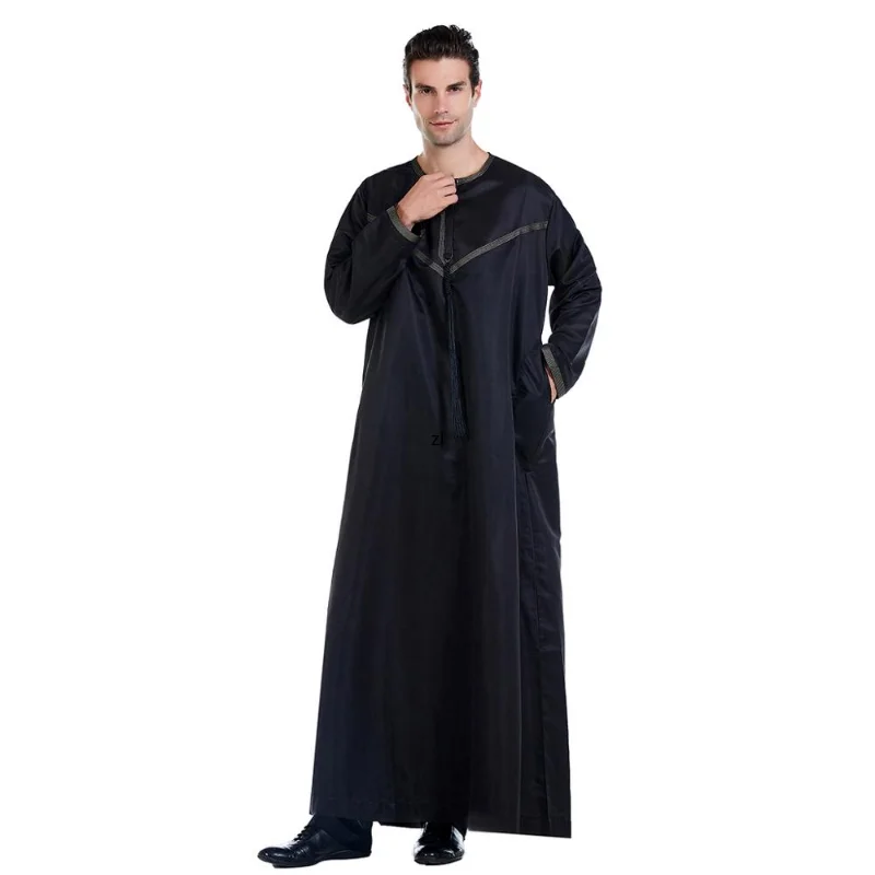 Ramadan Muslim Men Clothing Jubba Thobe Long Dress Pakistan dubai arab Djellaba Kaftan Abaya Islamic prayer Robe Worship Service