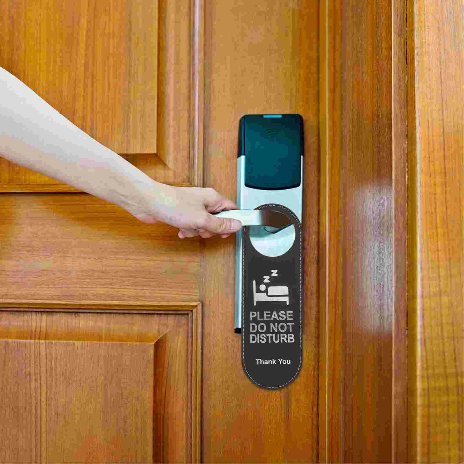 

Door Hanger Sign Knob Disturb Hanging Tag Unfinished Do Not Signs Decorative Decor Session Meeting Sided Room Privacy Black Make