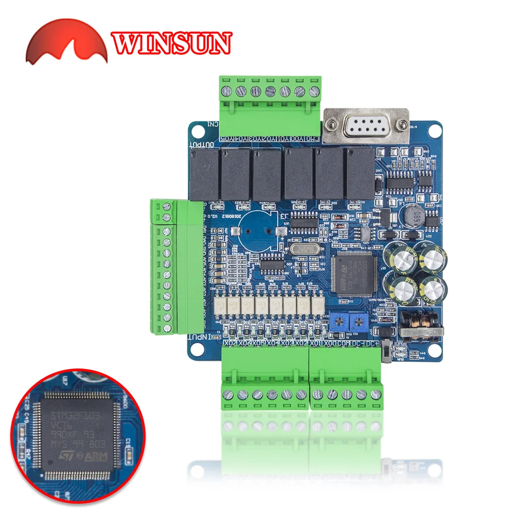 Фото Плата промышленного управления PLC FX3U 14MR 14MT, 8 в 6 Out, аналоговый 6AD 2DA, Modbus RS485 RTC, чехол в комплекте, фотопанель №2