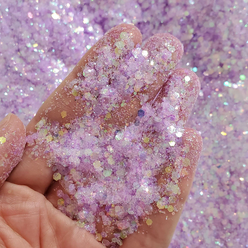 

50g Highlight Symphony Nails Flakes Colorful Nails Glitter Powder Nail Art Sequins Supplies Accessories for DIY Design Hexagon