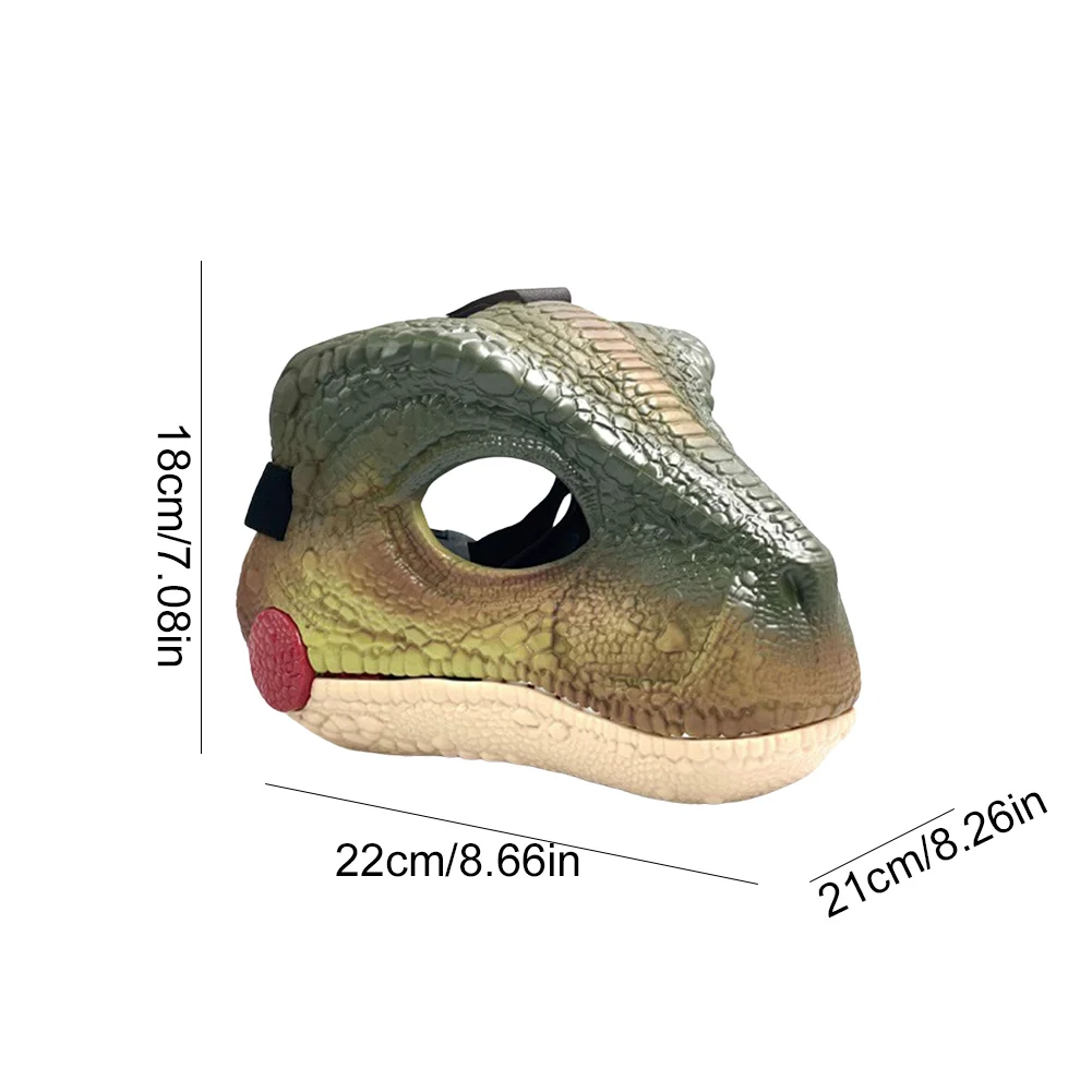 

3D-маска Динозавра С Подвижной Челюстью И Реалистичным Рёвом, Полнолицевая Маска Животного Для Детского Костюма