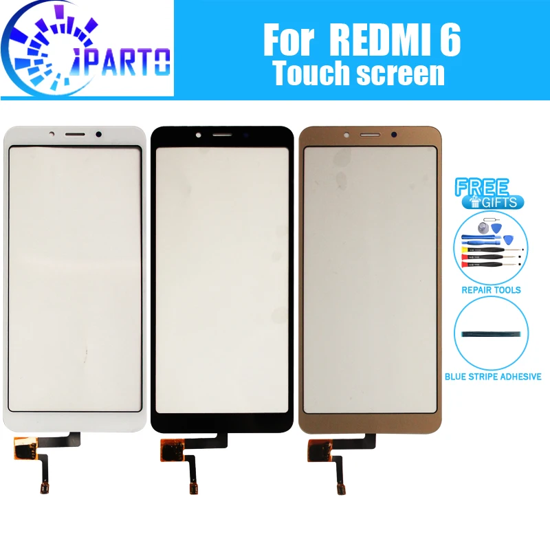 

5,45 дюймов для Xiaomi REDMI 6 сенсорный экран Стекло 100% гарантия оригинальный дигитайзер стеклянная панель сенсорная Замена для REDMI 6