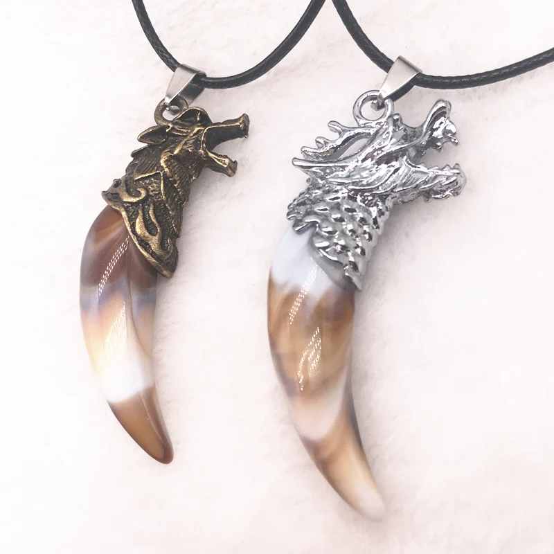 Fashion Men Jewelry Silver / Gold Alloy Wolf Pendant Wolf / Dragon Beast Pendant Necklace