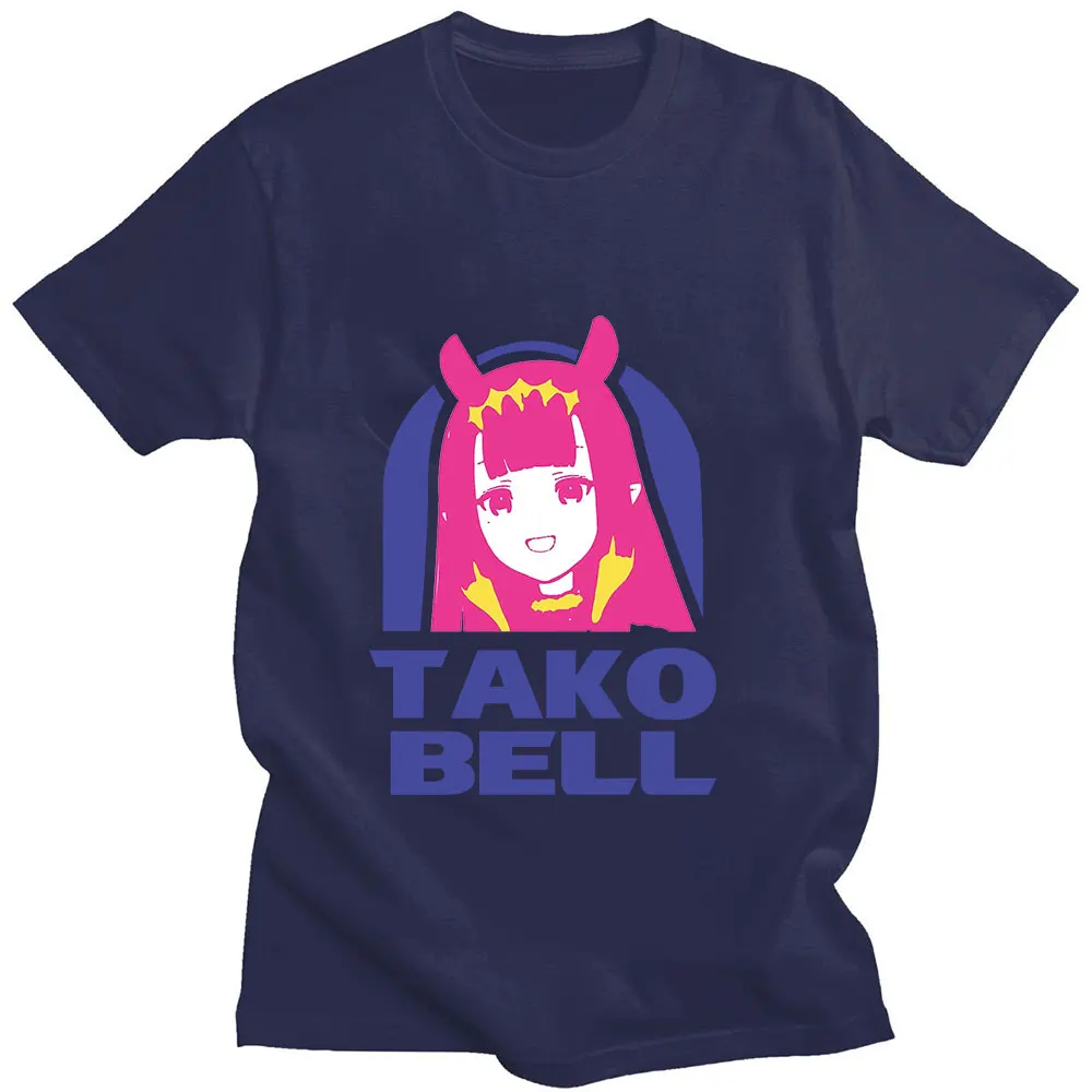 

Hololive En Ina Tako Bell Logo Parody Women's T-shirt 2022 Classic Cute Comic Print Tee Shirt Summer Woman T Shirt Simple Style