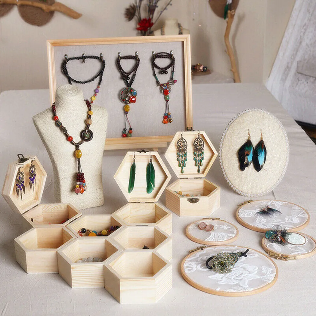 

Шкатулка Деревянная Шестигранная для ювелирных изделий, 9*8*4 см, 12*10,5*6,5 см, 1 шт.