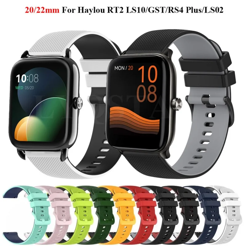 

20/22mm Strap For Haylou RS4 LS12/Plus/LS02 Watch Band Bracelet For Haylou RS3 LS04/RT LS05S/RT2 LS10/GST Silicone Band Correa