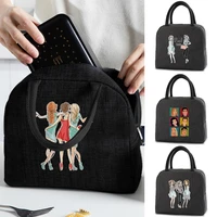 insulated lunch bags handbags portable cooler box canvas thermal cold food container school picnic women kids travel dinner box