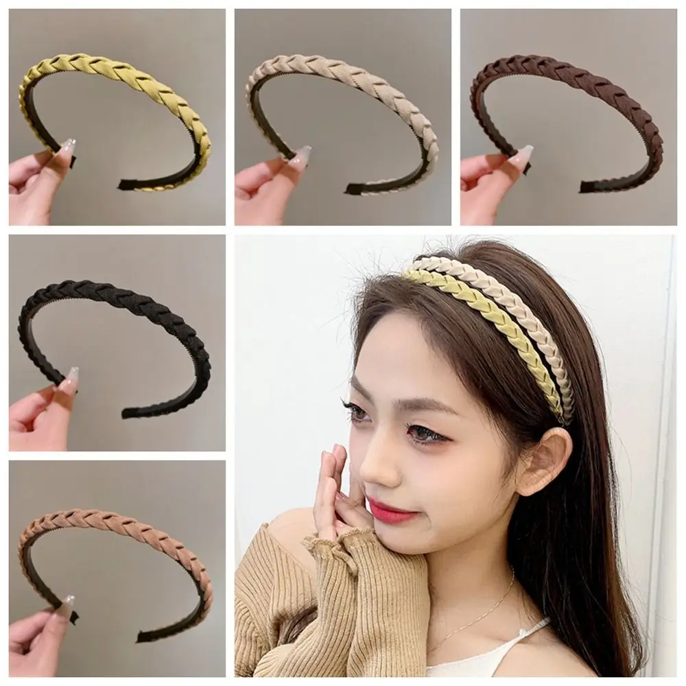 Элегантный обруч для волос с плетением нескользящая плетеная повязка на голову