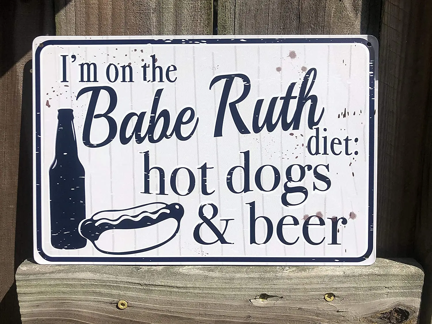 Забавная жестяная надпись I'm On The детка Рут диета хот-доги и пиво 12x8 дюймов