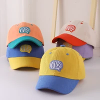 baby boy embroidered baseball cap alphabet adjustable peaked cap mother kids child hat for spring fashion colorblock sun hat