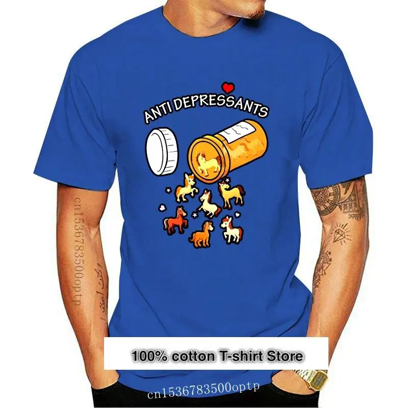 

Camiseta de caballo antidepresores para hombre y mujer, camisa nueva, 1