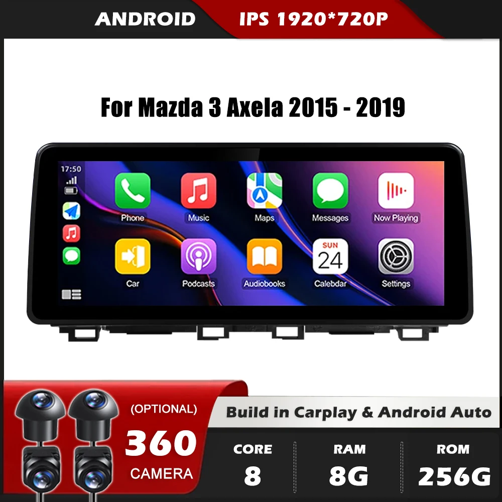 Автомобильный радиоприемник Carplay Android Auto для Mazda 3 Axela 2015-2019 GPS-навигация