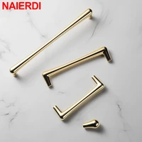 naierdi bright gold furniture handle solid zinc alloy cabinet handles drop shape drawer knobs kitchen cupboard door pulls