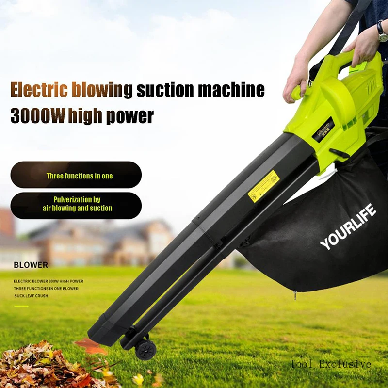 High-power Portable Garden Leaf Shredder 3 In 1 Garden Leaf Blower 3000w Blower And Suction Dual Purpose Blow
