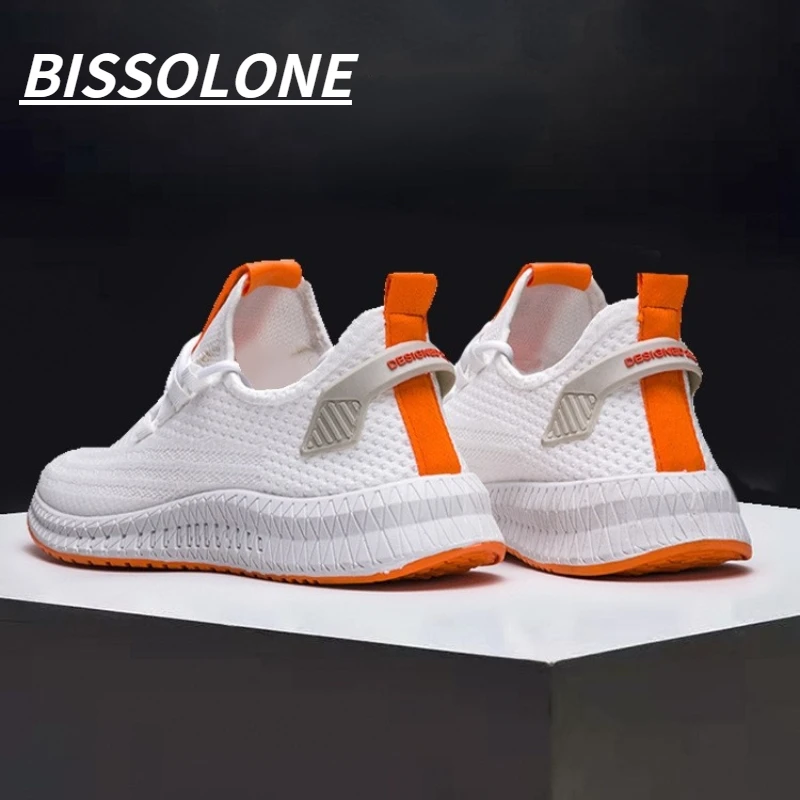 

BISSOLONE Men's Running Shoes Breathable Comfortable Shoes Casual Sports Trainers Lightweight Men's Shoes Lace-up Anti-slip Shoe