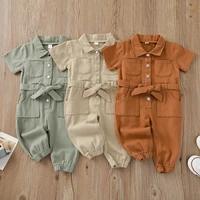 newborn rompers infant cute baby clothes denim bodysuit with belt infant kids baby girls rompers baby onesie