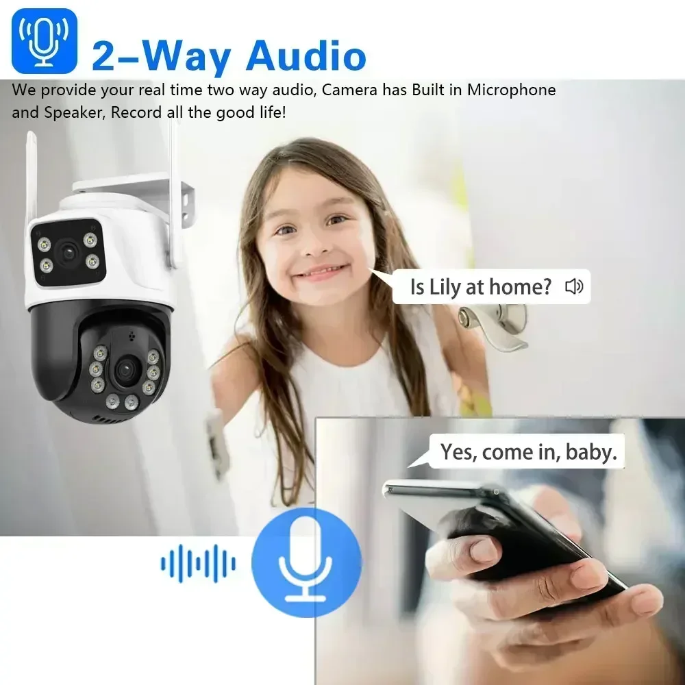 8-канальный Миниатюрный Wi-Fi сетевой видеорегистратор HD 6MP с двумя объективами PTZ IP